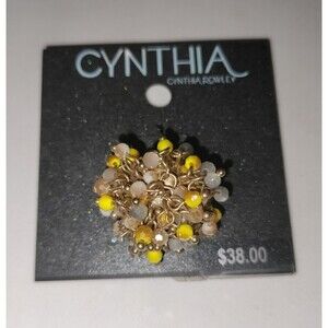 Cynthia Rowley Chunky Stretch Ring Hobo Indie Jewelry Teens School Yellow Gold 1